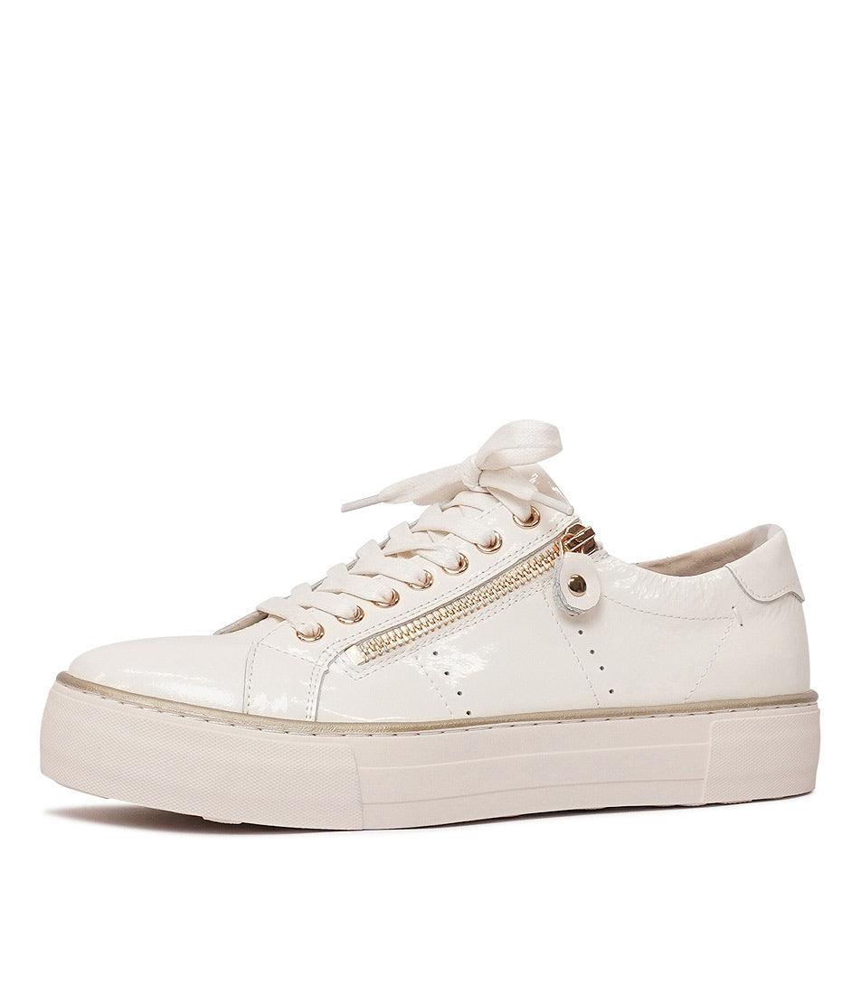Froggy Off White Patent Leather Sneakers - Shouz