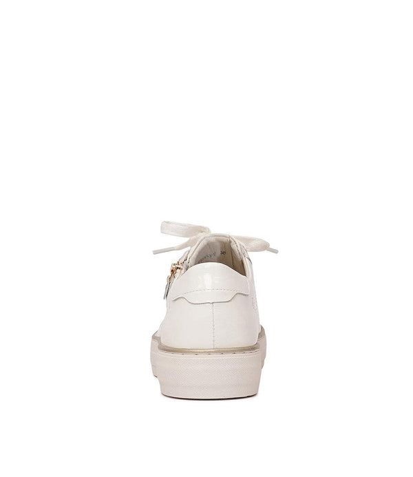 Froggy Off White Patent Leather Sneakers - Shouz