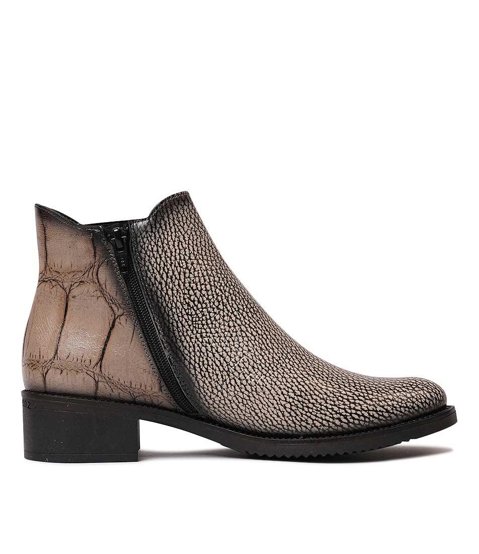 Js-2181 Taupe Multi Leather Chelsea Boots, JOSE SAENZ - Shouz