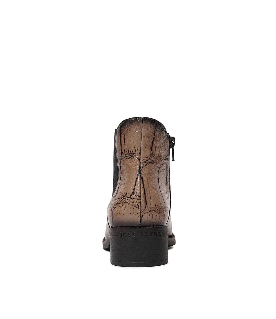 Js-2181 Taupe Multi Leather Chelsea Boots, JOSE SAENZ - Shouz