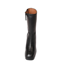Ag-22565 Black Leather Boots - Shouz