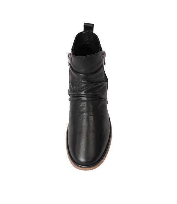 Manic Black Leather Ankle Boots - Shouz