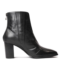 Albas Black Leather Ankle Boots - Shouz