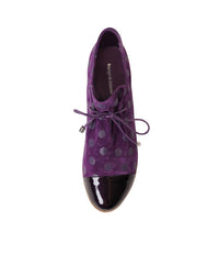 Jabin Purple Patent/Purple Dot Suede Loafers - Shouz