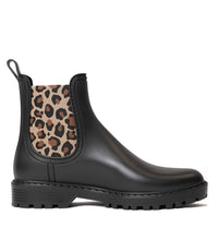 Gaudi Black/ Leopard Chelsea Boots - Shouz