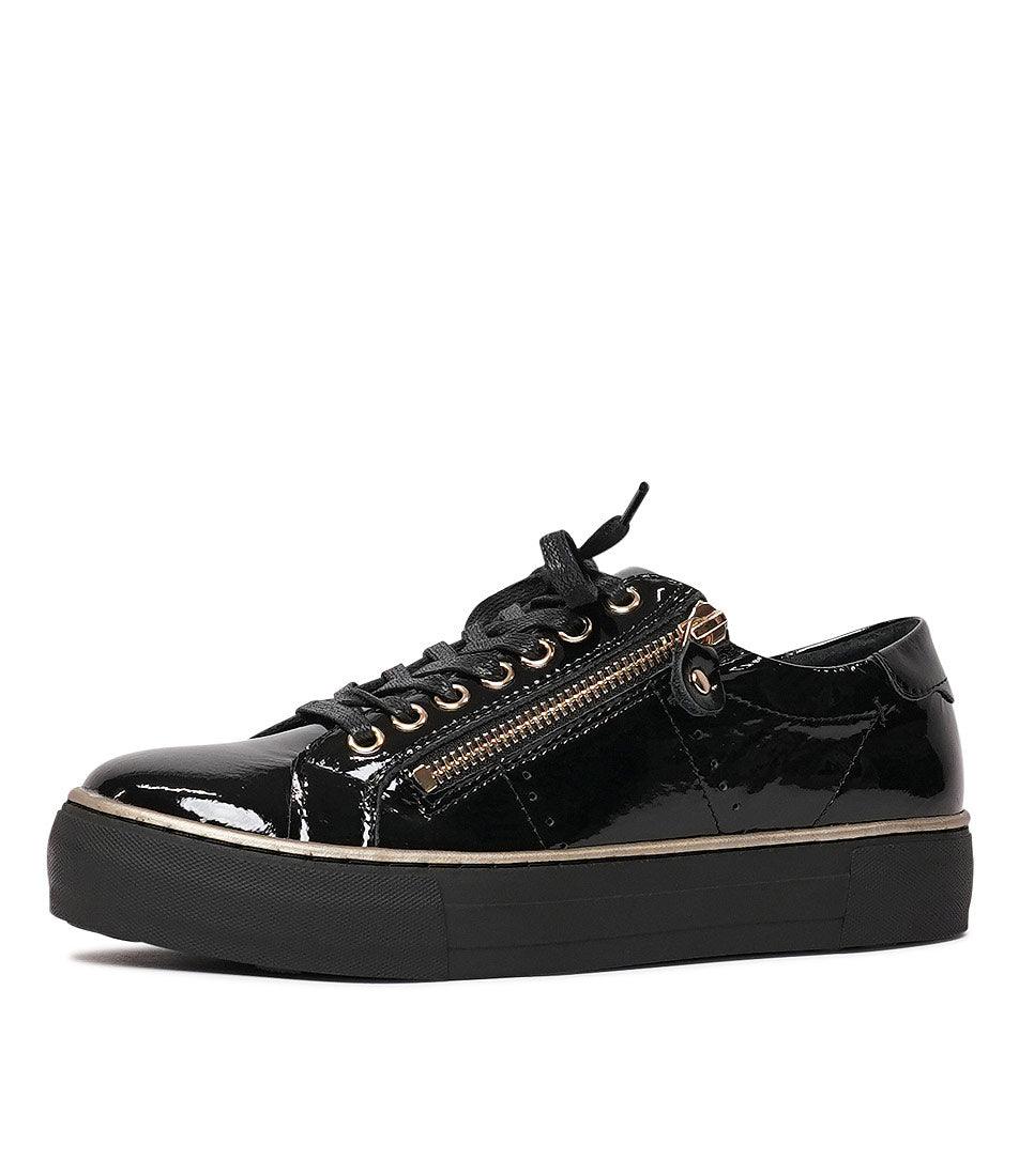 Froggy Black Patent Leather Sneakers - Shouz