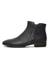 Olis Navy Leather Ankle Boots - Shouz
