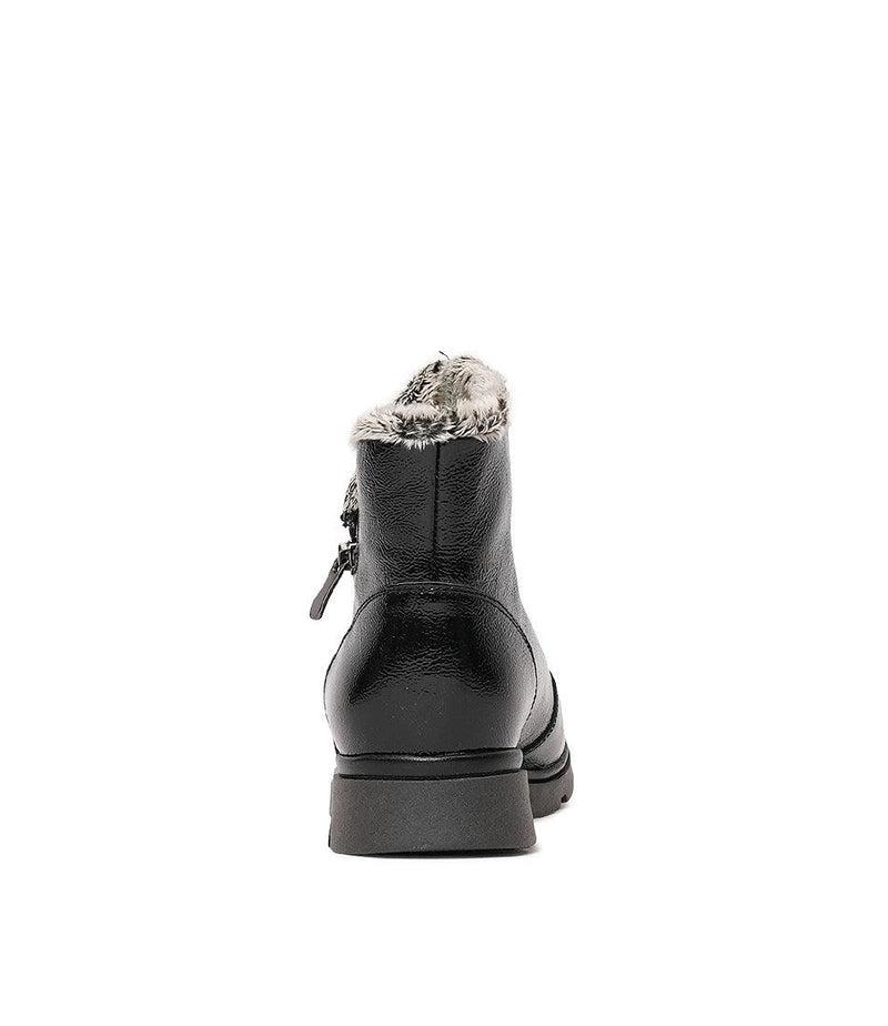 Hf-21062Ne Black Patent Ankle Boots - Shouz