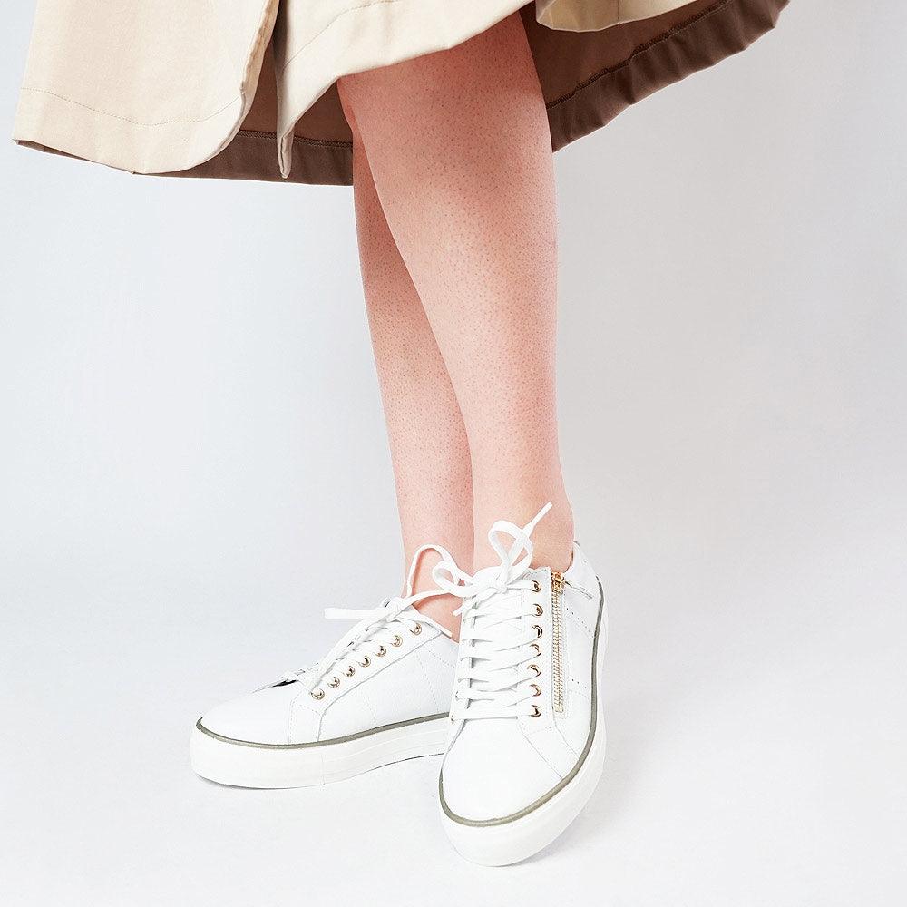 Froggy White Leather Sneakers - Shouz