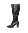 Ammies Black Leather Knee High Boots - Shouz