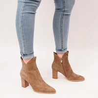 Astronomy Light Choc Suede Ankle Boots - Shouz