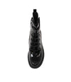 Ziven Black Patent Leather Ankle Boots - Shouz