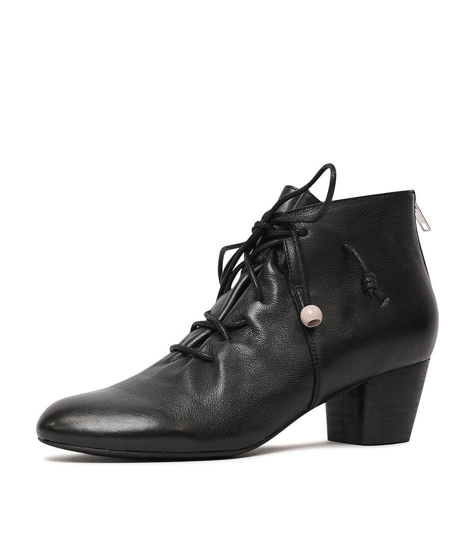 Defreeze Black Leather Ankle Boots - Shouz