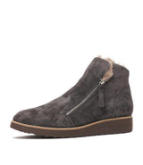 Opal Cocoa Suede Ankle Boots - Shouz
