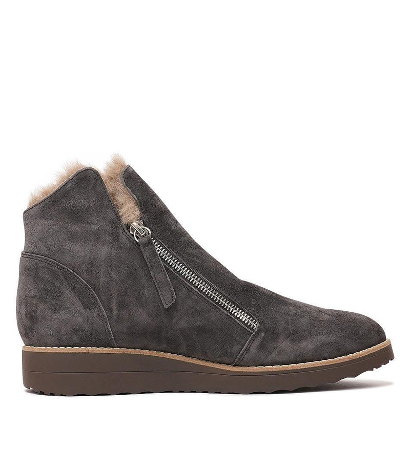 Opal Cocoa Suede Ankle Boots - Shouz