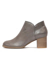 Sharon Pewter Cut Leather Ankle Boots - Shouz