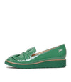 Oclem Emerald Patent Leather Loafers - Shouz