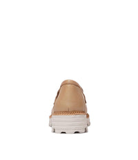 Penny Beige Leather Loafers - Shouz