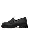 Penny Black Leather Loafers - Shouz