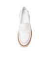 Penny White Leather Loafers - Shouz