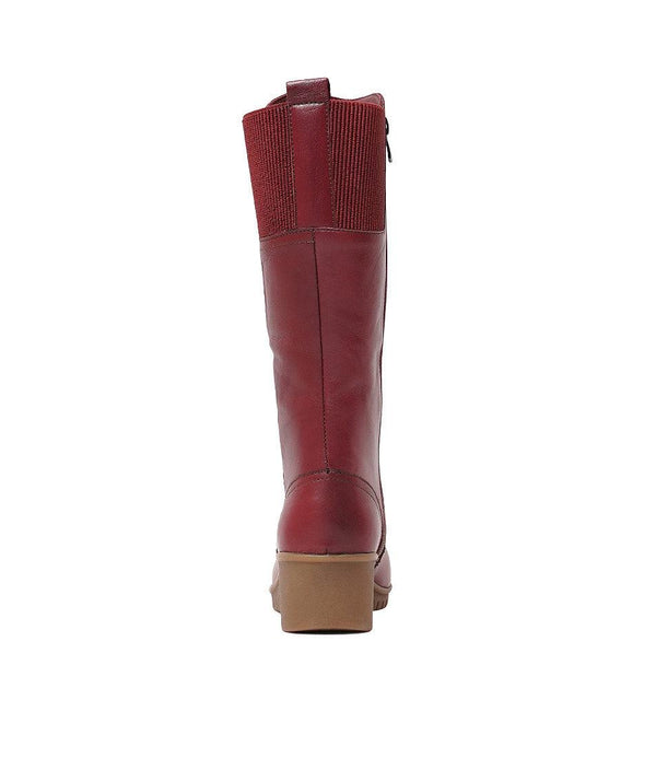 Foam Bordeus Leather Knee High Boots - Shouz