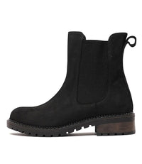 Log Black Leather Chelsea Boots - Shouz