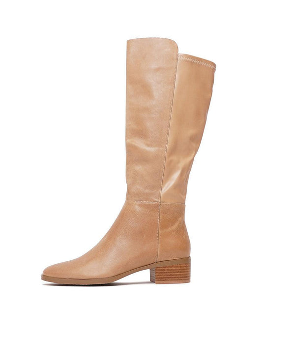 Tetley Cappacino Leather Knee High Boots - Shouz