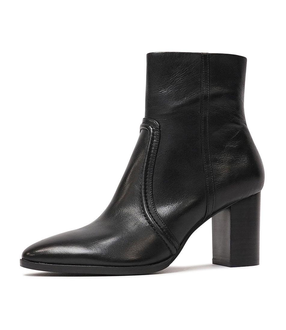 Anahi Black Leather Ankle Boots by Django & Juliette – Shouz