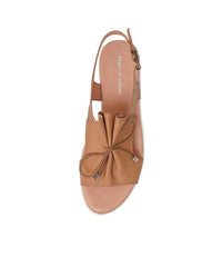 Malika Dark Tan Leather Sandals - Shouz