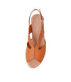 Megan Bright Orange Leather Sandals - Shouz