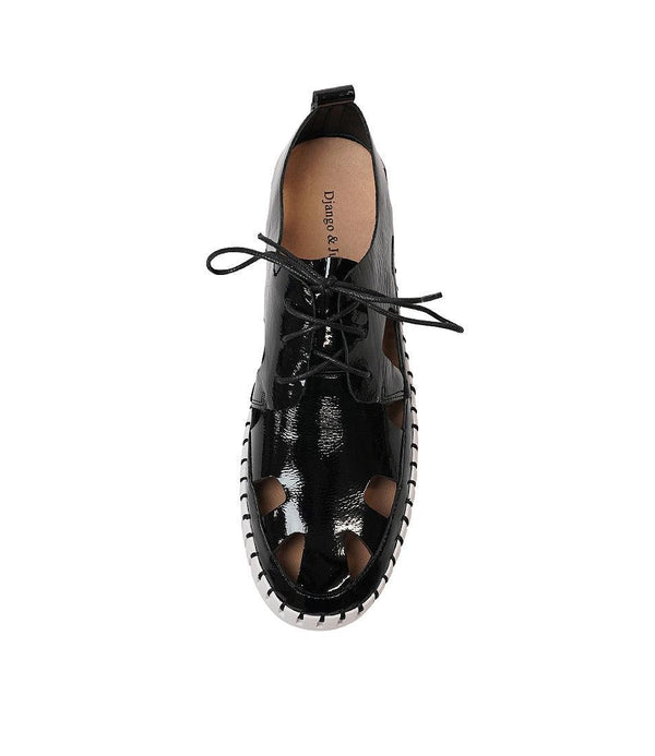Bahar Black Patent Leather Sneakers - Shouz