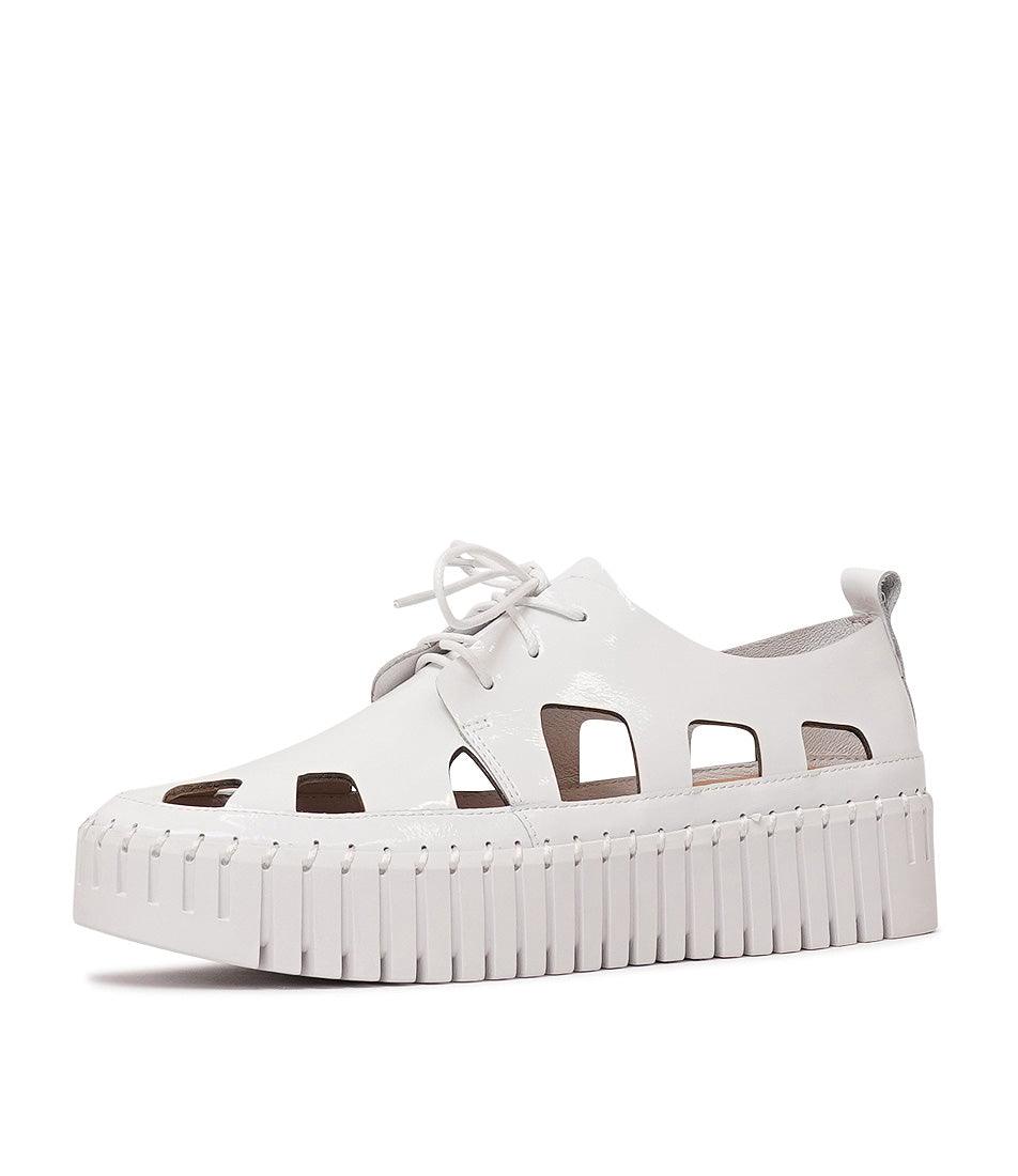 Bahar White Patent Leather Sneakers - Shouz