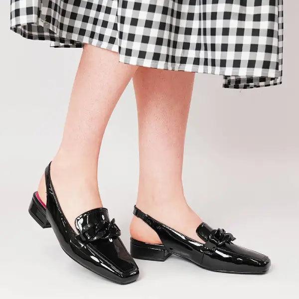 Randal Black Patent Leather Loafers - Shouz