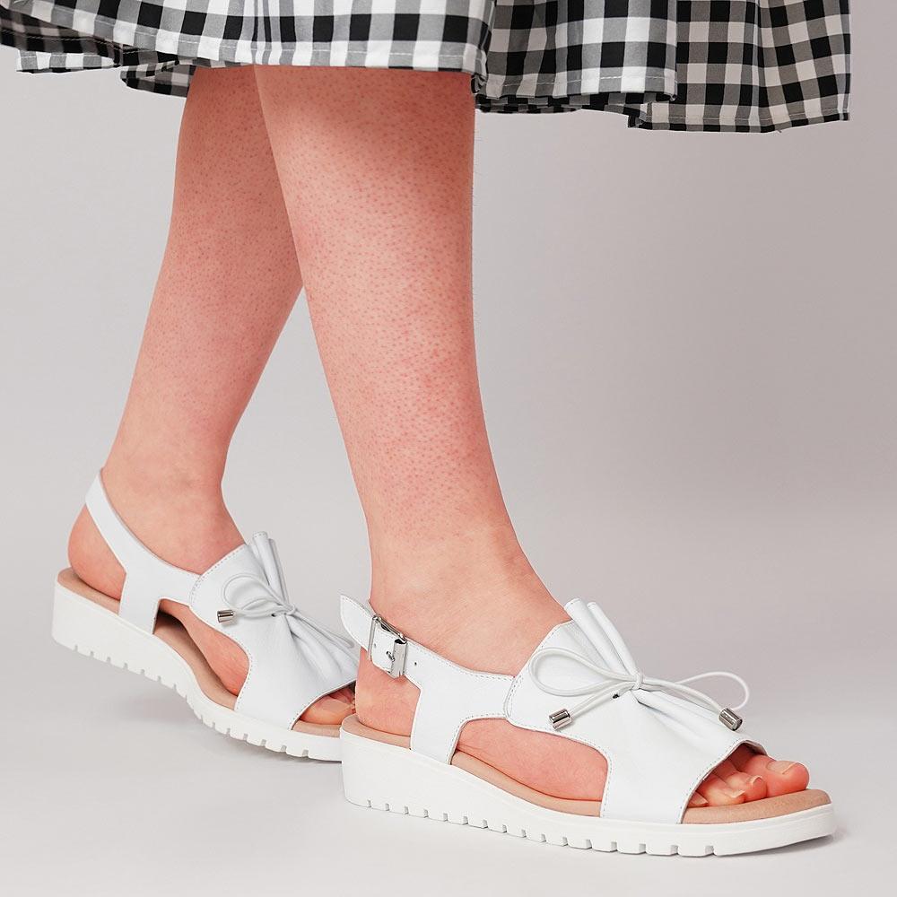 Malika White Leather Sandals - Shouz