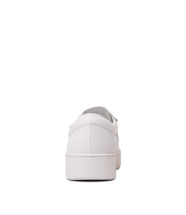 Lunit White / Silver Jewels Leather Sneakers - Shouz