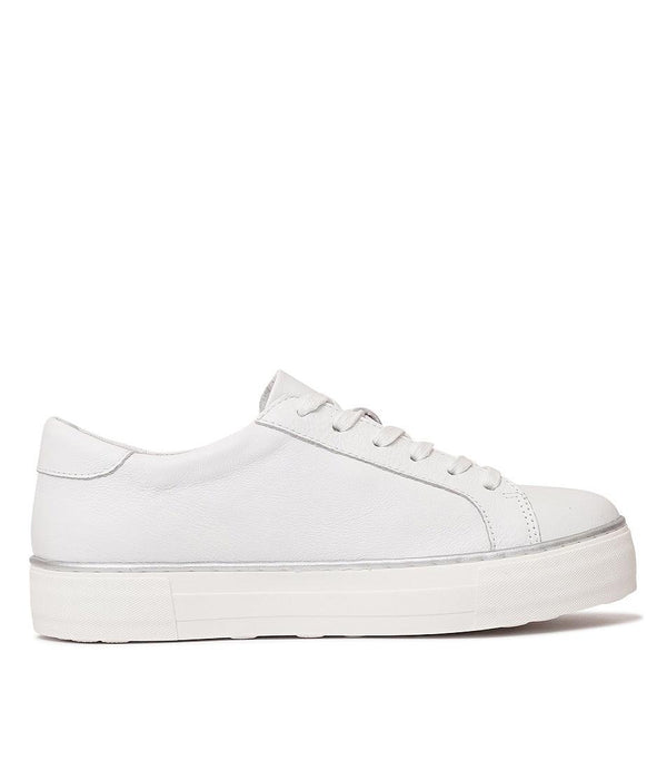 Foxxie White Leather Sneakers - Shouz