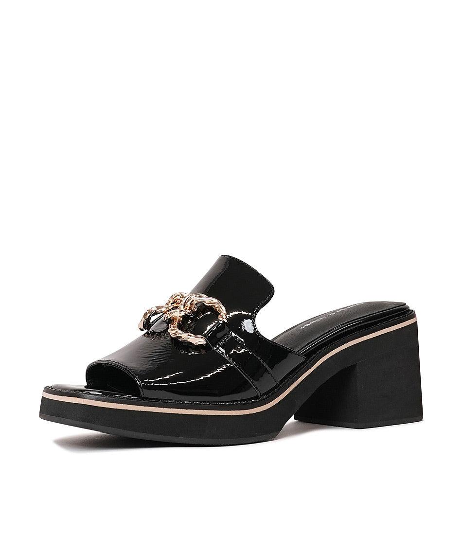 Jamms Black Patent Leather Heels - Shouz