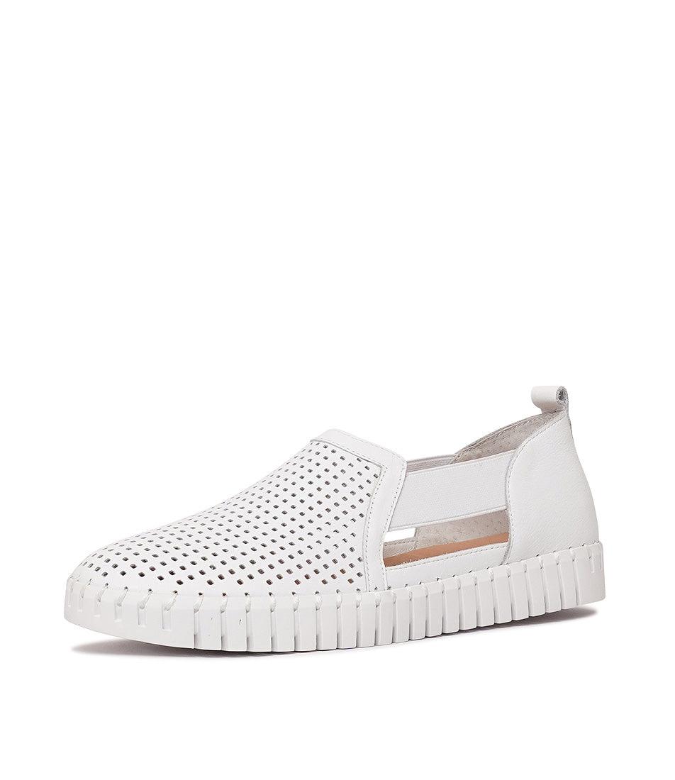 Habiki White Leather Sneakers - Shouz