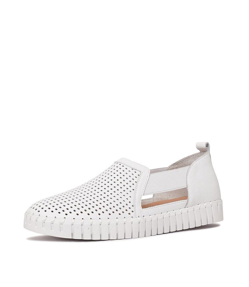 Habiki White Leather Sneakers - Shouz