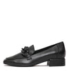 Vivek Black Leather Loafers - Shouz