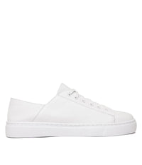 Oskher White Leather Sneakers - Shouz