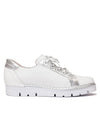 Js-2001 White/ Silver Leather Sneakers - Shouz
