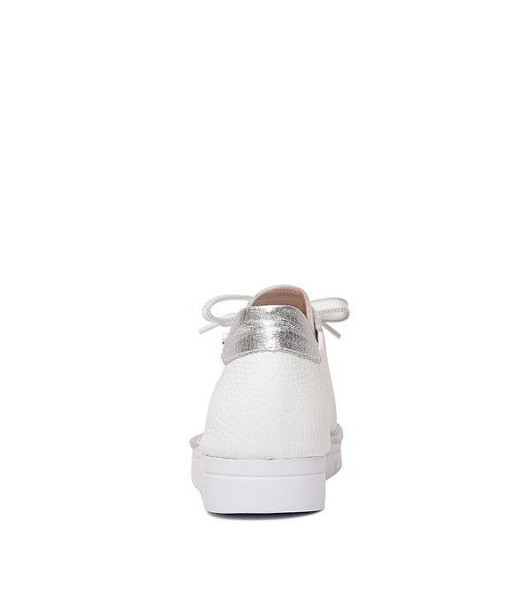 Js-2001 White/ Silver Leather Sneakers - Shouz