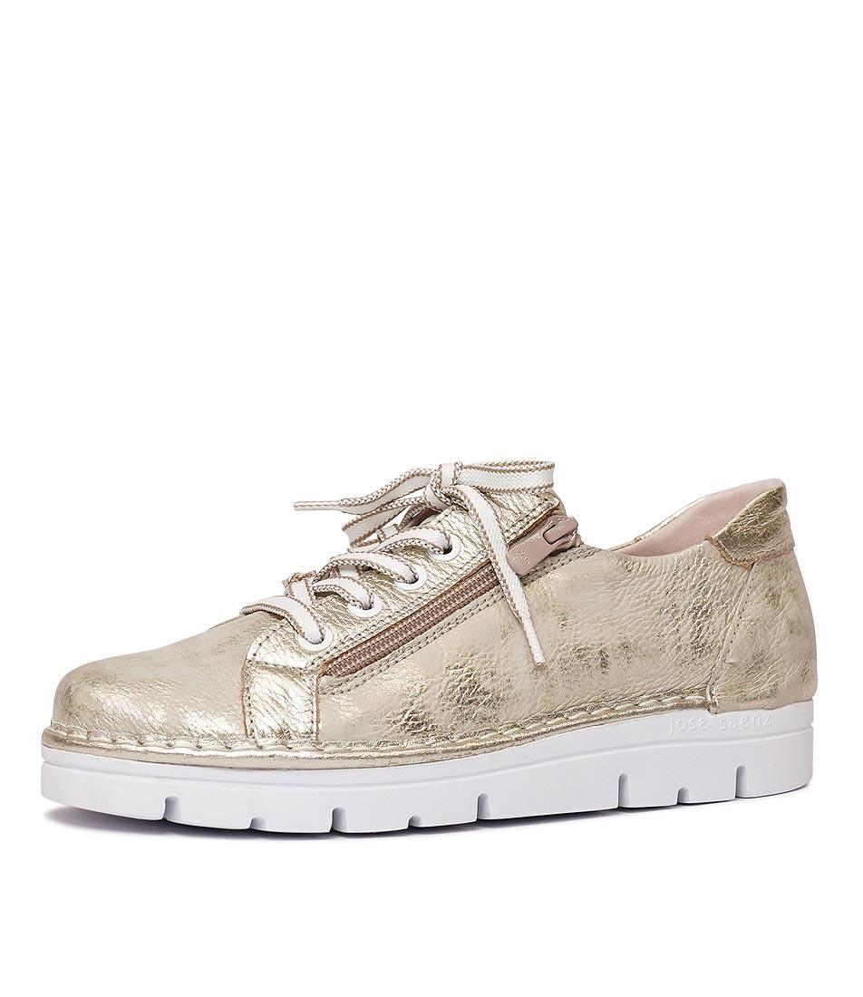 Js-2001 Champagne Leather Sneakers - Shouz