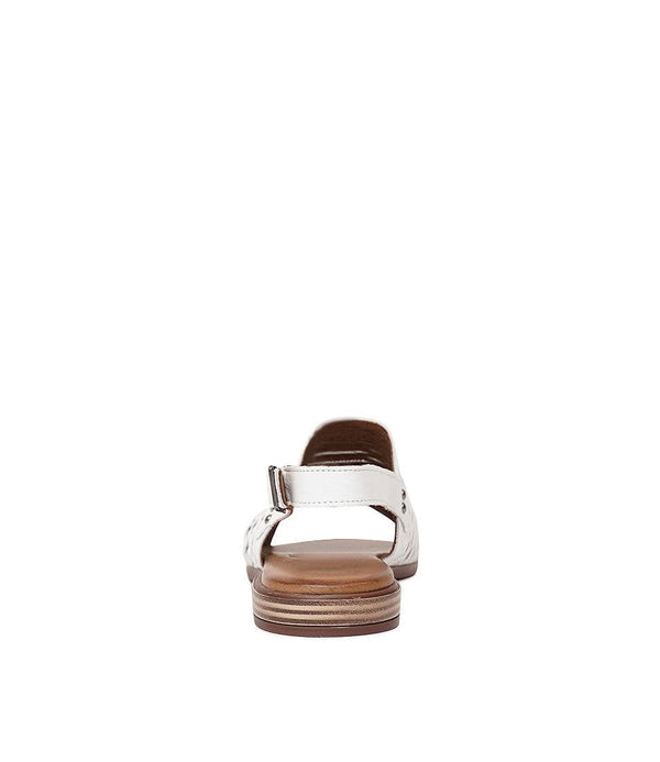 Santos White Leather Sandals - Shouz