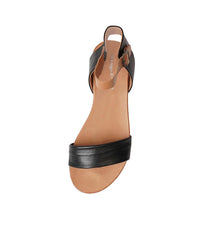 Londona Black/ Dark Tan Leather Sandals - Shouz