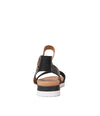 Londona Black/ Dark Tan Leather Sandals - Shouz