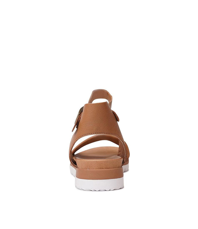 Londona Dark Tan Leather Sandals - Shouz