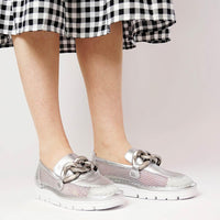 Esin Silver Loafers - Shouz