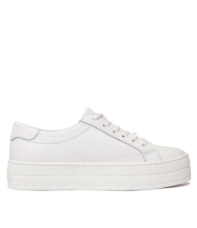 Sion White Leather Sneakers - Shouz